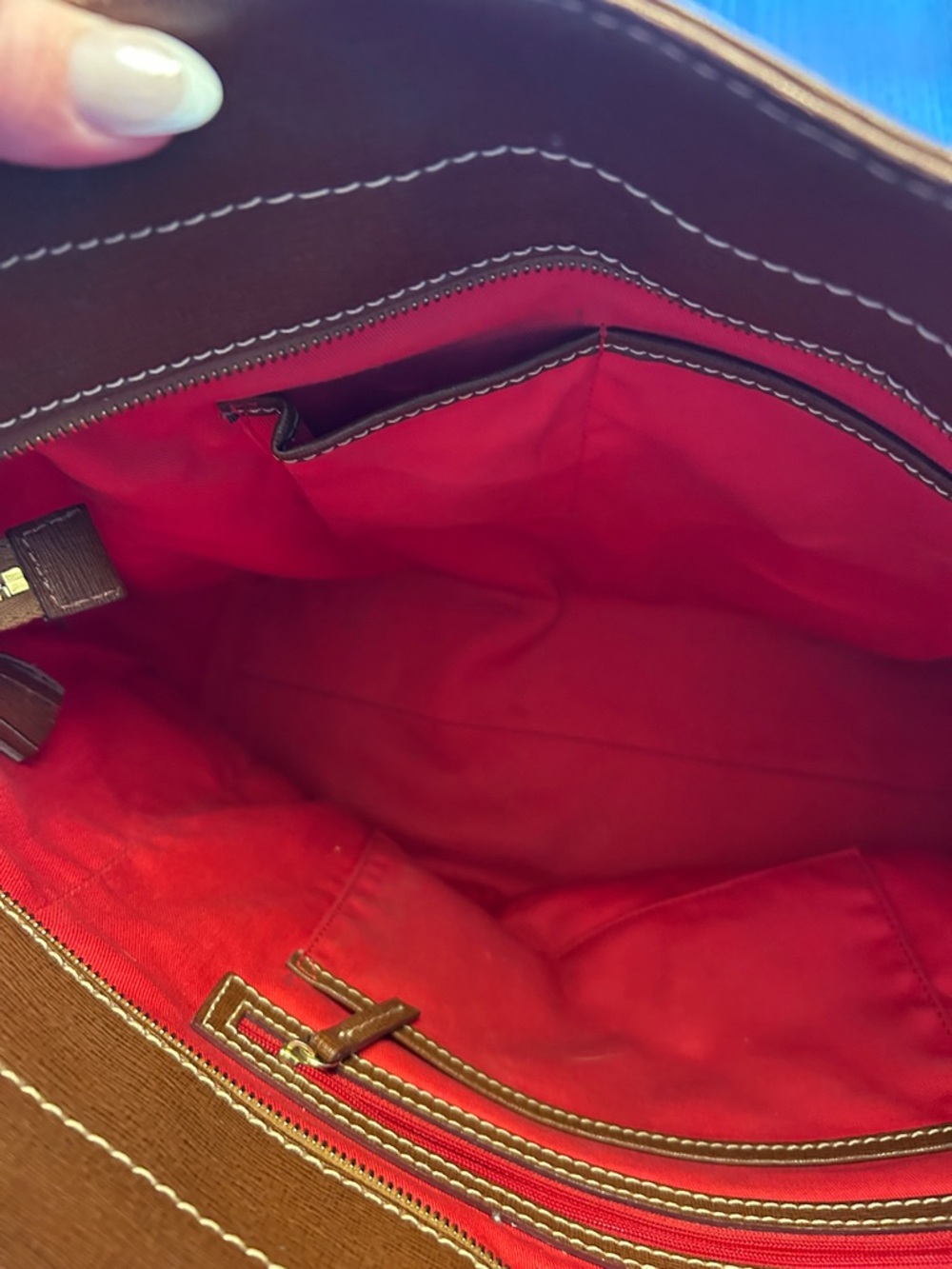 Dooney & Bourke Chestnut Brown Leather Tote - Picture 5 of 9
